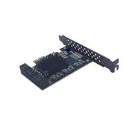 SHOOYIO Carte adaptateur PCIExpress 1X 4X avec 9 ports de débit de données 6 Gbit/s et fonctionnalité d'extension PCIe remplaçable à chaud