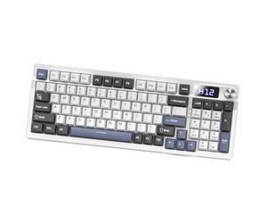 SHOOYIO Clavier mécanique triple connexion 200 heures d'autonomie, 5 couches, atténuation du son, gestion des médias, appel, éclairage monochromatique, tripartition, clavier mécanique