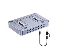 SHOOYIO Double Bay NVMe Solid Disk Cloner Dock 20Gbps USB3.2 hors ligne Design Aluminium