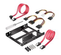 SHOOYIO Ensemble complet de supports de disque dur externe à deux baies pour sauvegarde et stockage de données avec cadre en métal et support de montage sûr à deux baies pour disques durs