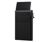 SHOOYIO Étui à cartes robuste avec emplacements réglables - Capacité de 8 cartes en aluminium - Pour les voyages d'affaires - Porte-cartes à libération rapide, gris noir