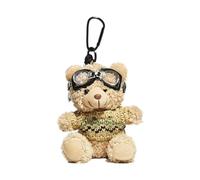 SHOOYIO Joli porte-clés ours pilote mignon pendentif pour sac et clé en peluche porte-clés téléphone breloque personnalisée animal décoration