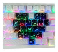 SHOOYIO Lot de 21 touches en forme de papillon et de cœur rétroéclairées sur le côté pour un confort de frappe au clavier
