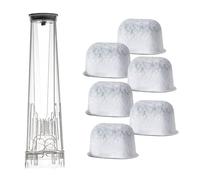 SHOOYIO Lot de 6 filtres de rechange pour cafetière, support transparent, technologie carbone organique, élimine les odeurs, améliore les accessoires de filtre ABS standard