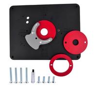 SHOOYIO Plaque d'insertion de table de toupie en métal avec trous pré-percés pour un montage sûr pour les défonceuses dans des paramètres professionnels de remplacement de table de toupie