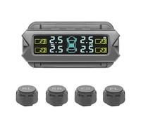 SHOOYIO Surveillance de pression des pneus à charge solaire avancée avec écran LCD transparent pour voiture familiale avec systèmes d'alertes intelligents, plusieurs unités de pression des pneus