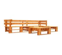SHOP Salon bas d'extérieur| Canapés de jardin palette 4 pcs Bois Marron miel - Mobilier de patio B - 18024820115