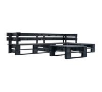 SHOP Salon bas d'extérieur| Canapés de jardin palette 4 pcs Noir Bois - Mobilier de patio B - 6651278389