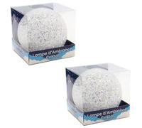 SHOP-STORY Lot de 2 Boules Lumineuses LED 8 cm Effet Cristal avec Changement de Couleurs Automatique - Veilleuses Décoratives pour Chambre