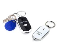 SHOP-STORY - Lot De 2 Porte Clé Siffleur Led Anti Perte Localisation - 1 noir + 1 blanc