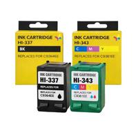 SHOP-STORY Pack de 2 Cartouches d'encre Compatibles HP 337 343, pour Imprimantes HP DeskJet, OfficeJet, PhotoSmart