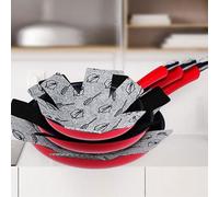 SHOP-STORY - PROTECT PAN : Protections Poêles et Casseroles en Feutrine Anti-Rayures - Pack de 6 Intercalaires Gris