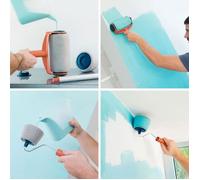 SHOP-STORY - Rouleaux Peinture Magique avec Réservoir et Manche Extensible Paint Roller Anti-éclaboussures et Anti-Gouttes
