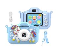 SHOP-STORY - UNICAM : Appareil Photo Numérique Licorne Bleu pour Enfants 1080P Caméra Avant/Arrière & Jeux Capturez des Moments Inoubliables