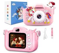 SHOP-STORY - UNICAM_RO : Appareil Photo Numérique Licorne Rose pour Enfants 1080P Caméra Avant/Arrière & Jeux Capturez des Moments Magiques