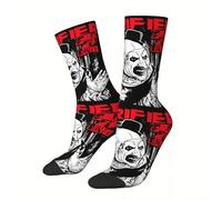 Shop-UP! Chaussettes Art the Clown Coloré Terrifier 2 Slash Horror Movie Film Unisexe, Noir , 43