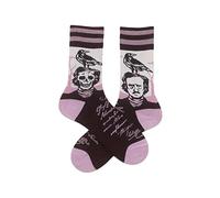 Shop-UP! Chaussettes Edgar Allan Poe The Raven, Hommage au Poète Dark, Le Corbeau, Noir , M
