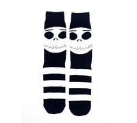 Shop-UP! Chaussettes Jàck Skèletron noir et blanc, visage de Nìghtmare before christmas film unisexe dessin animé, Noir , 43