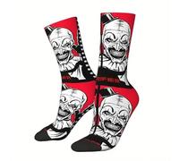 Shop-UP! Chaussettes Visage Art The Clown Coloré Terrifier Slash Horror Film Unisexe, Noir , M