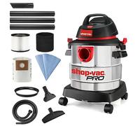 Shop-Vac Aspirateur sec/humide HP de 5 gallons 4,5 crête, réservoir en acier inoxydable, aspirateur portatif d'atelier avec accessoires pour chantier, garage et atelier. 5989300