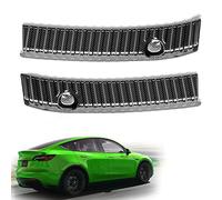 Shop4EV Lot de 2 protections de coffre, de seuil de chargement, en acier inoxydable, compatible avec Tesla Model Y (aspect carbone)