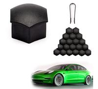 Shop4EV Lot de 20 cache-écrous de roue avec extracteur Noir Compatible avec tous les modèles Tesla