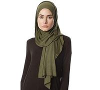 shop5pound.com Foulard hijab en jersey pour femme tendance de qualité supérieure, vert olive, taille unique