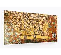 ShopArt - Tableau effet coups de pinceau à relief - Gustav Klimt l'Arbre de Vie - Impression Fine Art sur toile haute définition prêt à accrocher (50 x 100 cm)