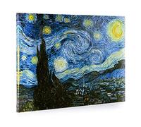 ShopArt - Tableau effet coups de pinceau à relief - Van Gogh, Nuit étoilée - Impression Fine Art sur toile haute définition prêt à accrocher (30 x 40 cm)