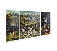 ShopArt - Tableau effet coups de pinceau Hieronymus Bosch Triptyque du jardin des délices - Impression Fine Art sur toile prête à accrocher (100 x 180 cm)