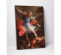 ShopArt - Tableau Effet pinceau Guido Reni San Michele Arcangelo - Affiche Impression Fine Art sur toile Canvas Haute Définition Prêt à accrocher (30 x 40)