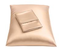 ShopBedding taie d'oreiller en satin luxueux pour cheveux - Taie d'oreiller en satin standard avec fermeture éclair, imprimé zèbre marron (lot de 2) - Blissford King (2-pack) champagne