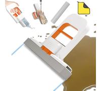 Shopellox Hands-Free Folding Mini Mop - Compact Squeeze Mop for Kitchen & Bathroom, Mini Foldable Desktop Mops - Effortless for Daily Messes, Rinse Clean with Water - No Dirty Hands (Orange)