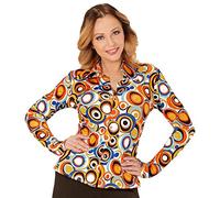shoperama Blouse rétro années 70 à manches longues disco Queen pour femme - Accessoire de costume Groovy 70s - Taille : XXL