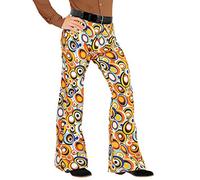 shoperama Pantalon rétro des années 70 pour homme avec et sans motif Costume disco des années soixante-dix, Bulles, S-M
