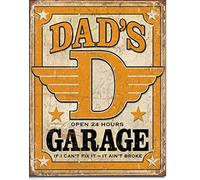 ShopForAllYou Plaque décorative vintage en métal « Dad's Garage » - Affiche en métal VTG Hotrod Fix It Repair Shop 1894