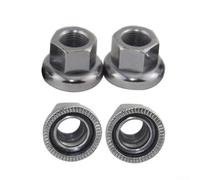 Shophubio 1 paire d'écrous M10 pour moyeu de vélo pour pignon fixe et vélo sur piste - Attaches d'essieu de roue en acier avec rondelle de bride intégrée, argent