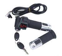 Shophubio Affichage de la tension de vélo électrique, poignée rotative à écran LED pour vélo électrique 36 V 48 V 60 V 72 V E-Bike, scooter, tricycle (argent)