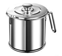 Shophubio Bidon d'huile en acier inoxydable de qualité alimentaire avec filtre à maille fine intégrée, étanche pour bec d'aigle, récipient filtrant l'huile de cuisine pour une réutilisation propre (M)