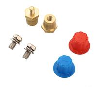 Shophubio Bloc d'extension de borne de batterie - Connecteur fileté en laiton M8 pour voiture, bateau, camion et générateur - Adaptateur de borne 250 A 20 mm² compatible avec (avec couverture)