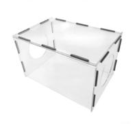 Shophubio Boîte de meulage en acrylique transparent - Hotte de polissage à 2 trous et couvercle de polissage, boîtier d'extraction de poussière pour atelier, gravure et finition (200 x 180 x 300 mm)