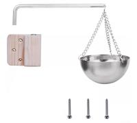 Shophubio Bol d'arôme en acier inoxydable pour sauna avec poignée en bois et chaîne pivotante, diffuseur d'huiles essentielles suspendu, pour aromathérapie dans une cabine infrarouge ou un spa