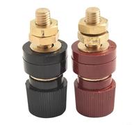 Shophubio Bornier à courant élevé M8 Filetage 200 A Borne en laiton pour machines à souder Poteau de jonction d'alimentation isolé pour panneaux solaires et camping-cars, rouge et noir