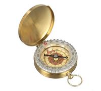 Shophubio Boussole en laiton pour la randonnée et le camping - Poche dorée portable pour boussole avec cadran noctilucent pour la navigation extérieure, l'équipement de survie, la randonnée