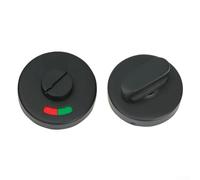 Shophubio Bouton de serrure de porte en acier inoxydable pour salle de bain avec indicateur de couleur pour l'état ouvert/fermé (noir)