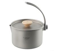 Shophubio Bushcraft Batterie de cuisine à suspendre pour randonnée, 1,1 l, poignée pliable, bouilloire de camping légère pour randonnée et survie