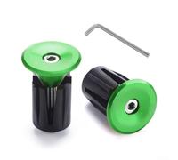 Shophubio Capuchon d'extrémité de guidon en alliage d'aluminium de 24 mm - Protection de guidon de vélo et accessoire de guidon de vélo, noir/rouge/or/vert (vert (avec clé))