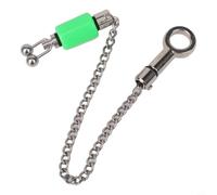 Shophubio Cintre de canette de pêche à la carpe en acier inoxydable avec alarme de touche avec chaîne et clip pour pêche à la ligne Bleu (vert)