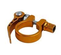 Shophubio Collier de serrage de tige de selle pour tube de selle de 27,2 à 28,6 mm, compatible avec guidon de 31,8 mm, alliage d'aluminium, libération rapide pour composant de vélo (jaune)