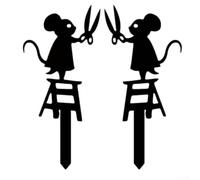 Shophubio Décoration de jardin - Statuettes de jardin pour petits animaux, décoration de jardin d'extérieur amusante, silhouette fantaisiste résistante aux intempéries - Piquet de souris pour fleur